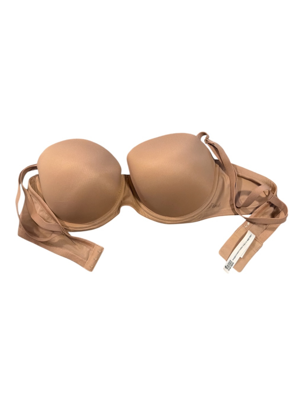 Victoria's Secret PINK Wear Everywhere Strapless Push Up Bra 38C Praline Nude